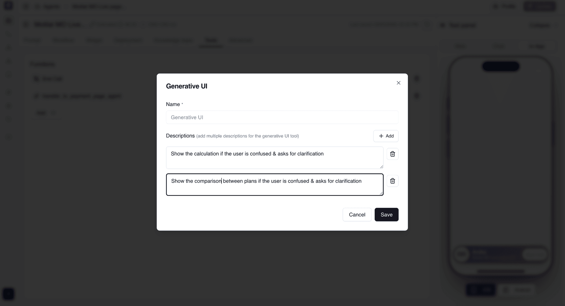 RevRag Generative UI Tool