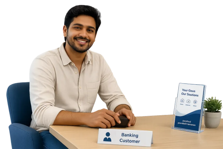 Banking customer using a financial app